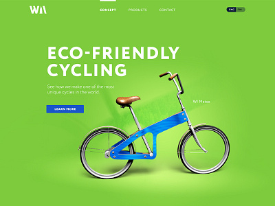 WI landing redesign bike blue clean cycle green landing page redesign simple white wi