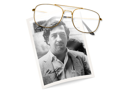 From Pablo with love autograph escobar glasses illustration king minimal pablo photo photoreal simple techdesign