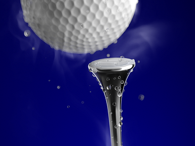 Golf Render c4d cinema 4d golf photoshop product photo redshift render renderer smoke visualization water drops
