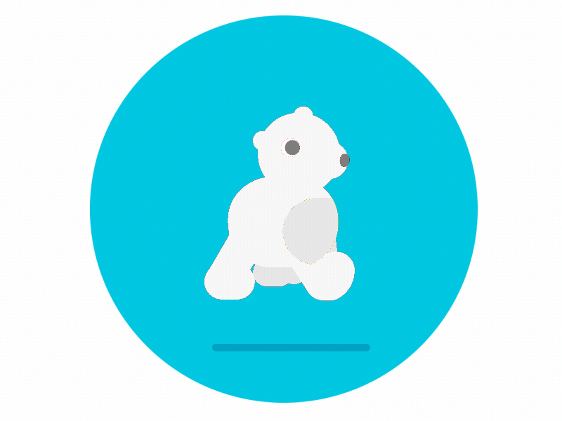 Polar bear cub walking cycle 2d aftereffects animation character flatdesign flatillustration graphicdesign icon motiongraphics