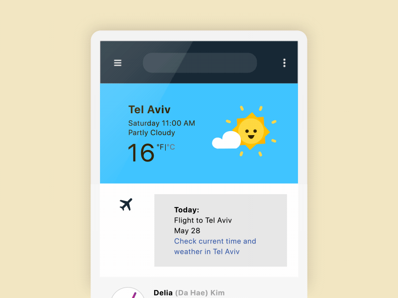 Weather and time info for travel planning