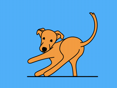 Rebound: Twerking puppy 2d animation aftereffects character design dog flatillustration illustration motiongraphics sticker