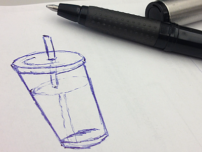 Glass ball doodle pen tumbler
