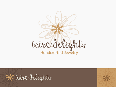 Logo Design for Wire Delights branding flower identity logo script