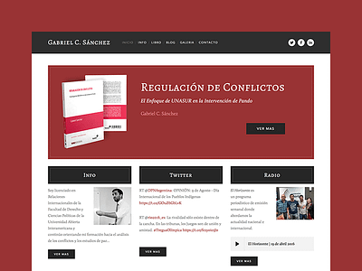 Website Design for Gabriel C. Sánchez black home red website
