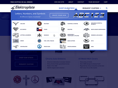 Mega Menu for Elektroplate dropdown menu navigation
