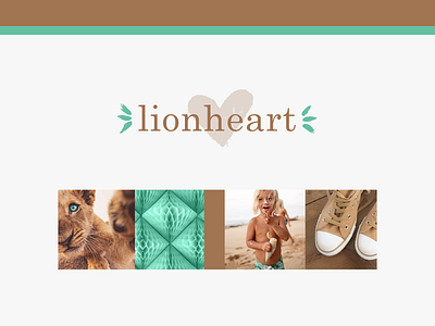 Lionheart Identity brand branding handmade identity logo logomark logotype mark moodboard serif tan teal