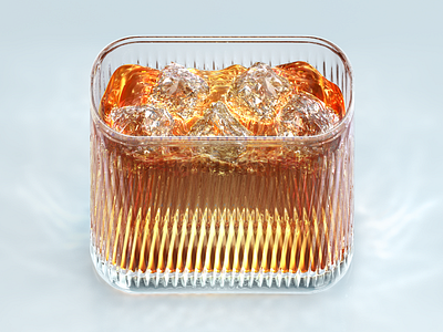 Whiskey iOS icon 3d 7 alcohol caustic glass ice icon ios liquid realistic whiskey whisky