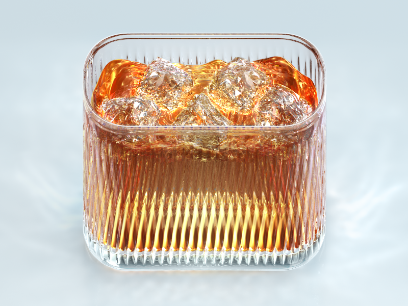 Whiskey iOS icon 3d whiskey whisky icon ios 7 ice caustic glass liquid alcohol realistic