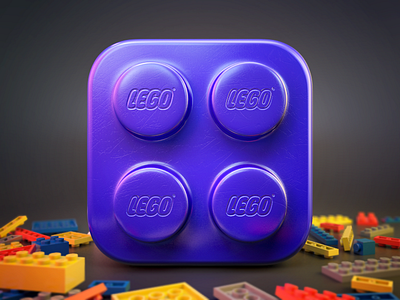 Lego brick icon 3d brick build constructor cube icon ios lego