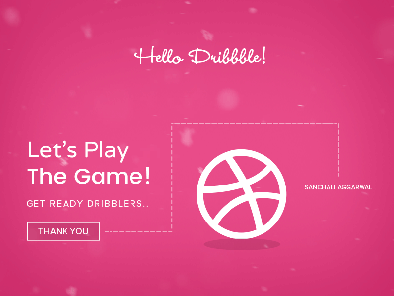 Hello Dribbble, Let's Play The Game! animation ball debut dribbble eclipse design studio game gif hello lets play shot