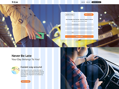iCab Landing Page Concept Design Exploration concept design exploration icab landing page ui ux web