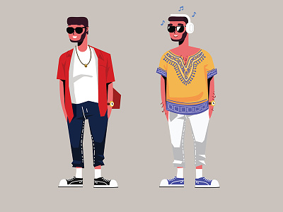 Character study - middle eastern beard casual character flat headphone human illustration middle east music outfit person shoes