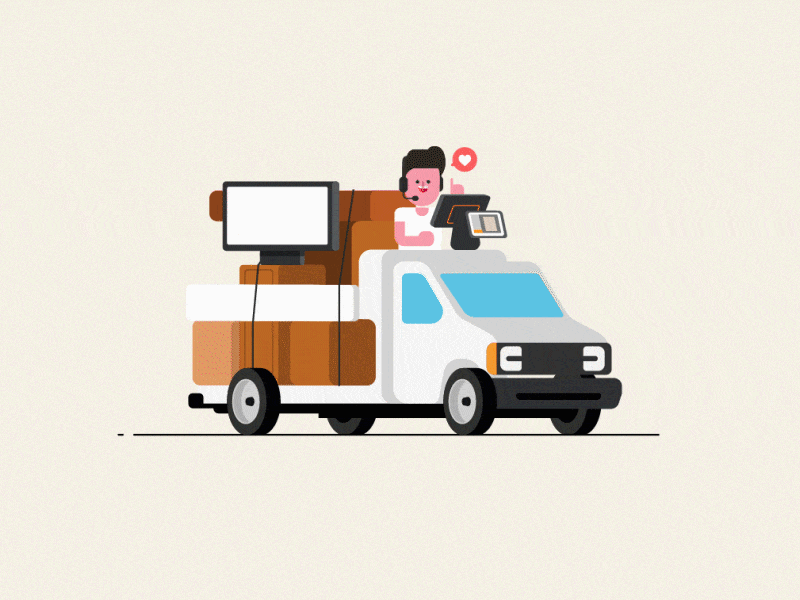 We're moving! character drive flat human illustration logistic movers moving office starwars truck trucks