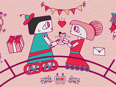 Chinese Valentine's Day design illustration