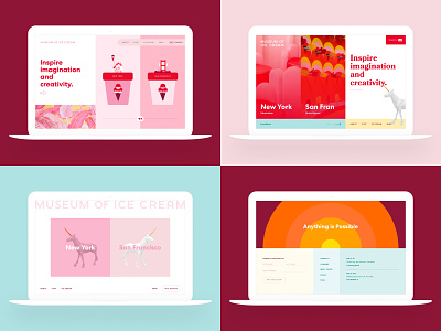 Museum of Ice Cream colorful ice cream museum pastel ui ux web design