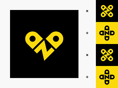 AZ & AN black and yellow logo minimal typography
