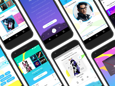 Yonder Music app colorful karaoke mobile music ui