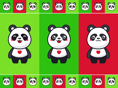 Happy Panda cute expressions illustration panda