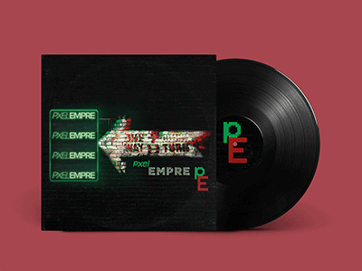 pxel empre album design album mock up art design digital glitch design package design photoshop retro design