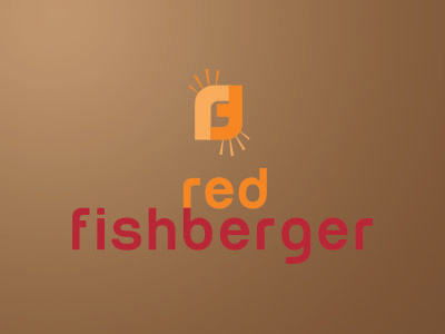 Red Fishberger Logo digital media florida inspired graphic design hot sauce insignia design logo design minimalist typography