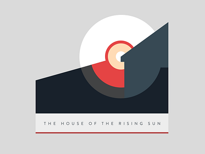 House of the rising sun flat illustration minimal music