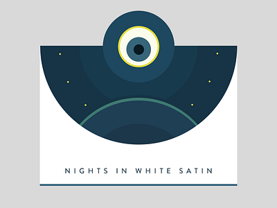 Nights in white satin art flat illustration minimal music