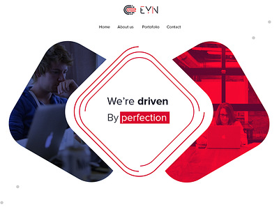 EYN blue cool logo simple whitespace