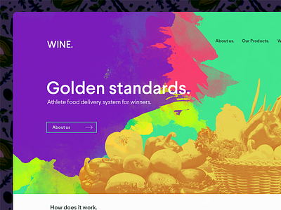 Landing page exploration food fresh gold green healthy landing landing page page purple retro website yellow