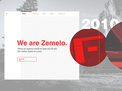 Landing page for Zemelo.dk bau grey landing page modern red