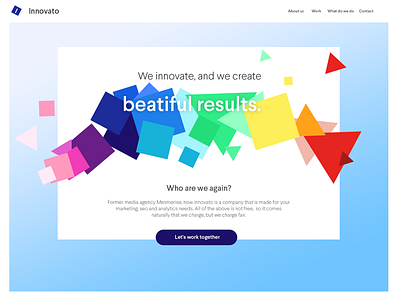 Innovato landing page colorfull landing page. marketing agency simple weird