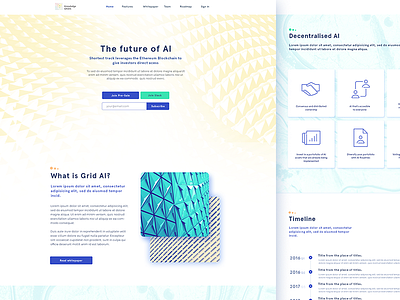 AI Marketplace website ai clean design fresh green landing page purple website yellow