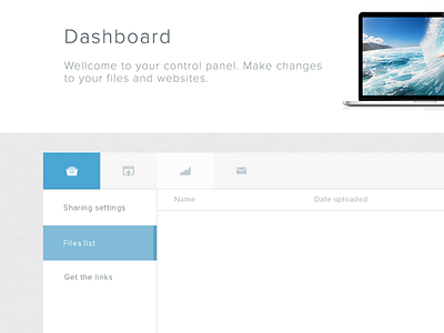 Dashboard - Empty admin blue control dashboard files nova panel proxima simple white