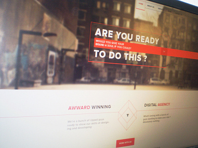 Agency site blue kerning nova proxima red simple spacing triangles