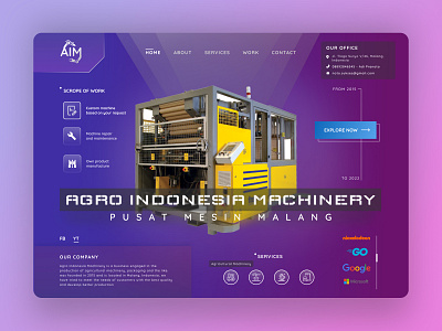 Agro Indonesia Machinery - Landing Page begginer dark theme desktop landing page study research web