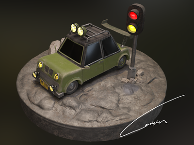 The dusty car of history blender ui