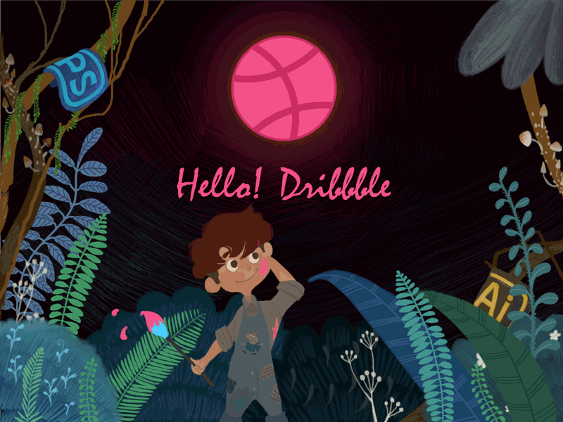 Hello Dribbble illustration