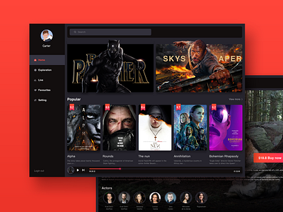 Movie app concept design-Home page