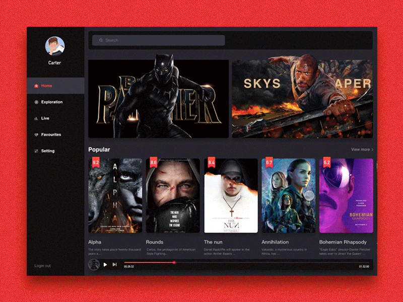 Movie app concept design-Animation