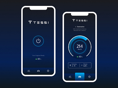 Daily UI - Electric Car Mobile App (On / Off Switch Button) android app dailyui design electric car ios mobile ui ui design uiux ux