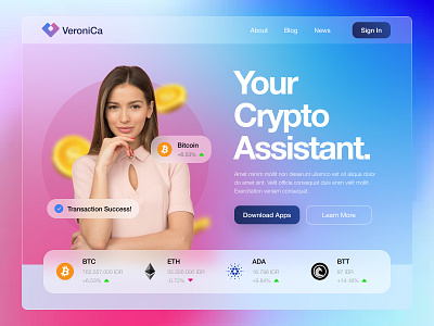 Crypto Trading Platform Assistant Landing Page Exploration android app crypto cryptocurrency dailyui ios mobile trading ui ui design uiux ux web design