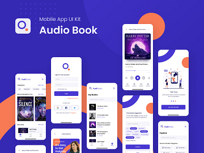 Audio Book | Free UI Kit app dailyui figma free freebies mobile design ui ui design ui kit uiux ux