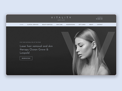Vitality Website beauty clinic beauty spa clean dark design elegant homepage luxury minimal model simple website
