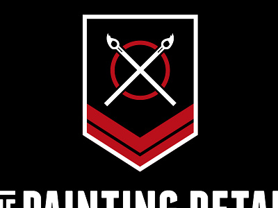 The Painting Detail badge black logo military paint red rpg seal