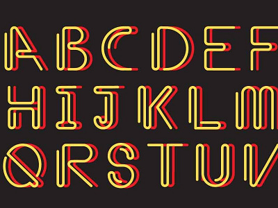 Diner Font lettering neon typeface