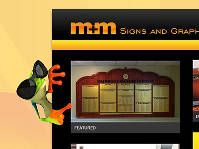 M&M Signs and Graphics Website black flat muse orange signs web web design website
