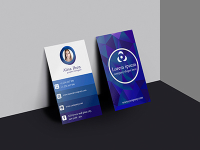 Business Card Design with Abstract Crystal Touch abstract blue and white business card card crystal modren design