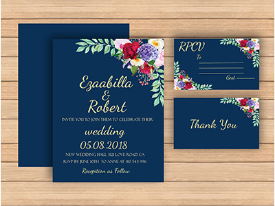 Floral Wedding Invitation Card