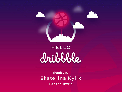 Hello dribbble! debut design dribbble first hello invitation invite shot