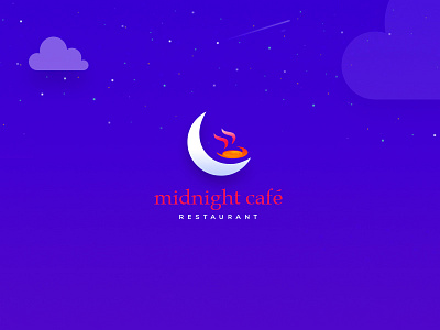 Midnight Café Logo café dark food moon restaurant
